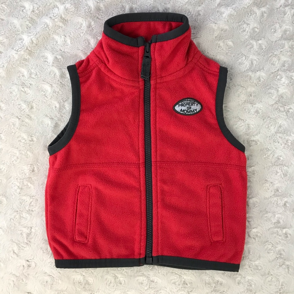 Carter’s Fleece Vest Red Size 3 Months Property of Mommy